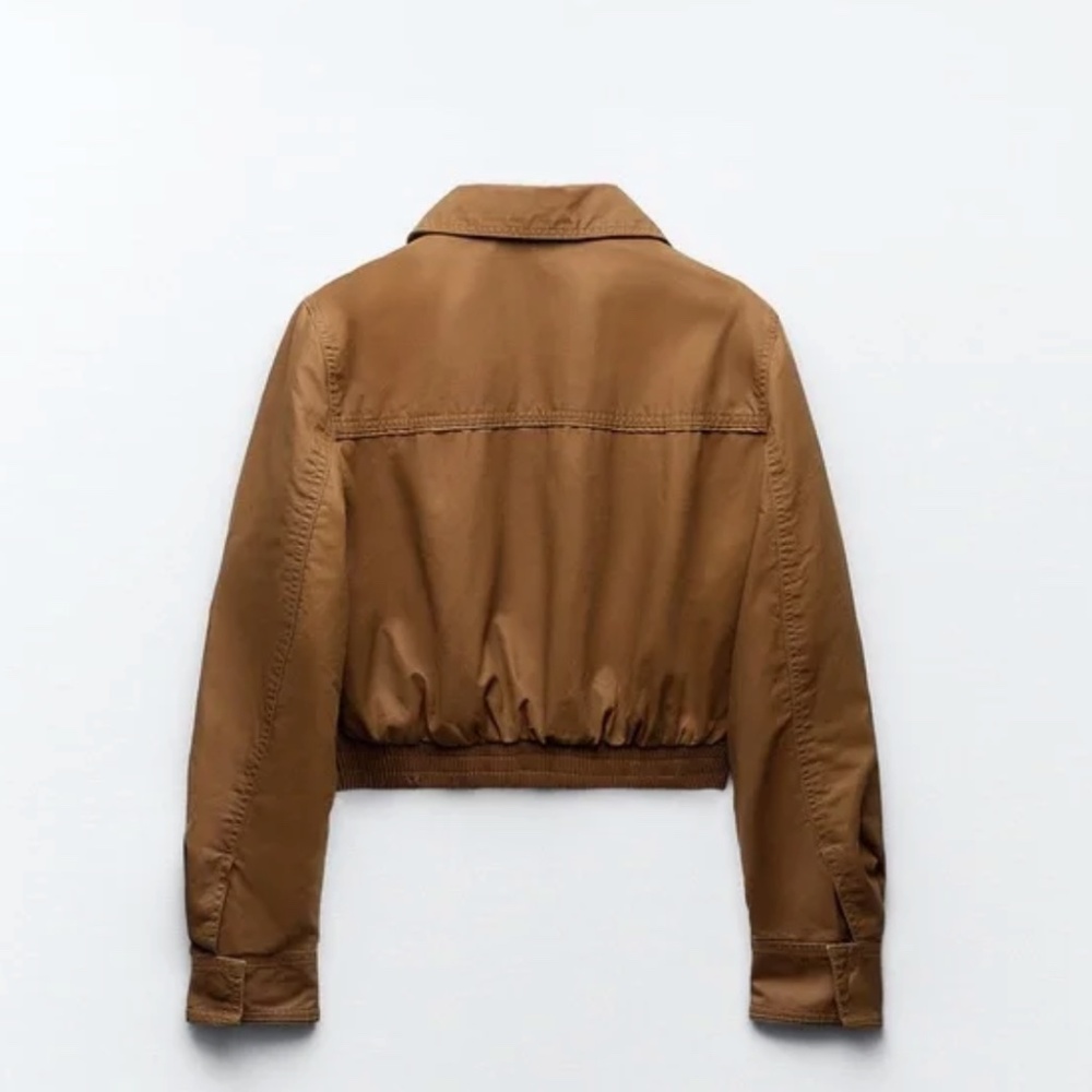 Zara waxed Cropped Jacket - Picture 2 of 11